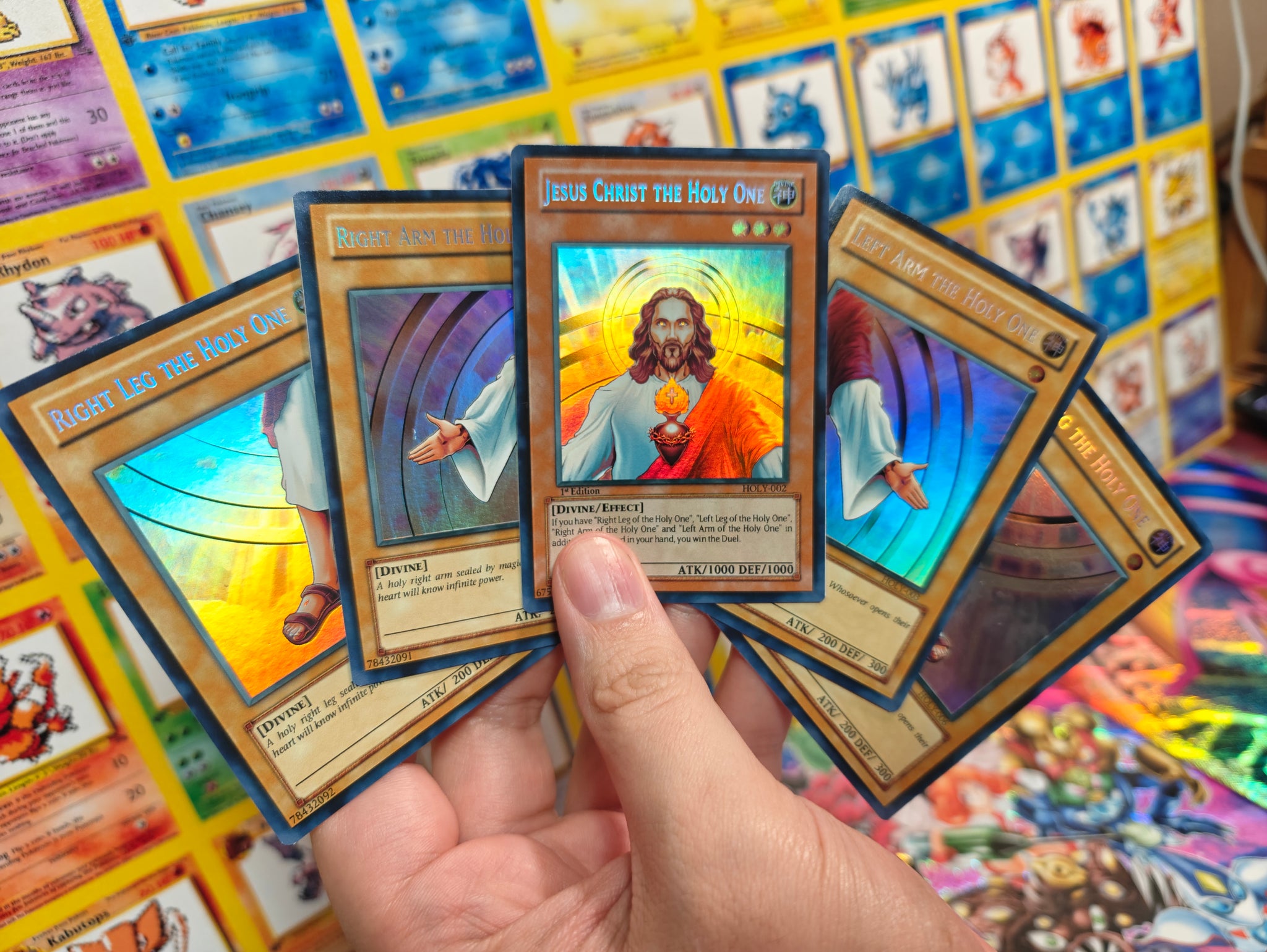 Exodia Jesus and Mystical elf Mary crossover Custom Orica card set RushforTacos Custom Cards Exodia Jesus and Mystical elf Mary crossover Custom Orica card set RushforTacos Custom Cards