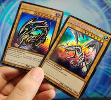 Load image into Gallery viewer, Blue Eyes Black And Red Eyes White Dragon color swap Custom Orica card set
