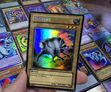 Load image into Gallery viewer, Jimothy the racoon yugioh Custom Orica card
