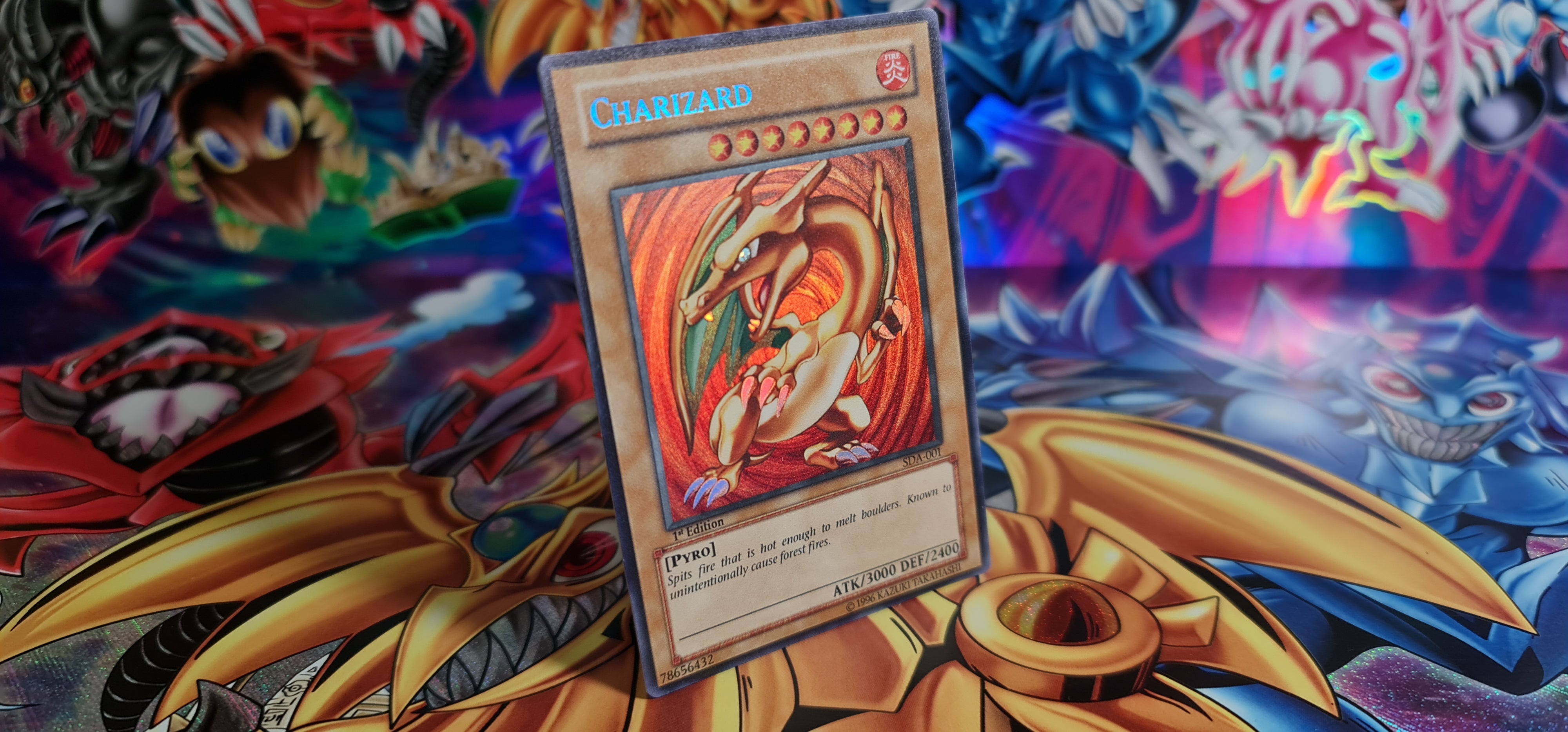 charizard yugioh card crossover Custom Orica One Box:Jolteon Gift box max 11 Featuring a striking image Pokemon: Heat Wave Arena